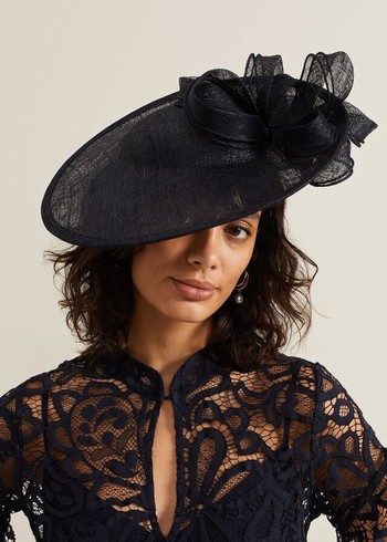 Phase Eight Double Bow Round Disc Fascinator Hats Navy USA | 2054786-OY